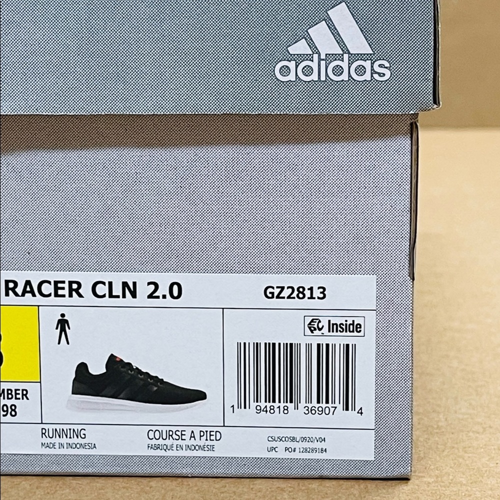 NEW - Men’s Adidas Lite Racer CLN 2.0 Running Shoes (black) - Picture 13 of 13